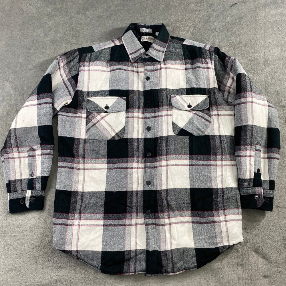 Westchester Classics Plaid Quilted Lined Flannel Shirt‎ Jacket Mens M Shacket